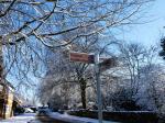 Image: Snow on road signs