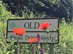 Image: Old sign with poppies